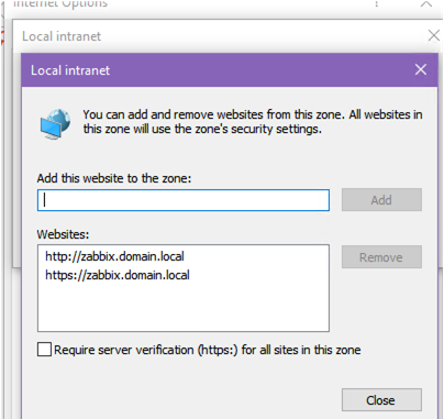 add zabbix url to local zone 