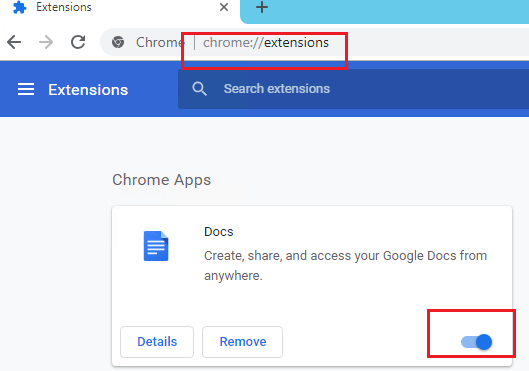 disable chrome extensions