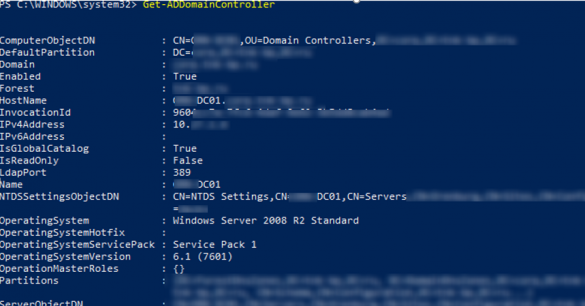 Get-ADDomainController - get full DC info via powershell