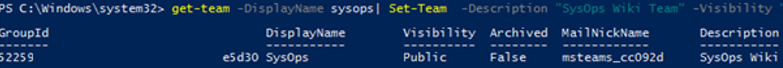 get-team - list microsoft team properties with powershell