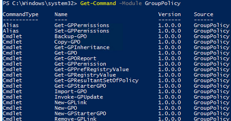 grouppolicy powershell cmdlets