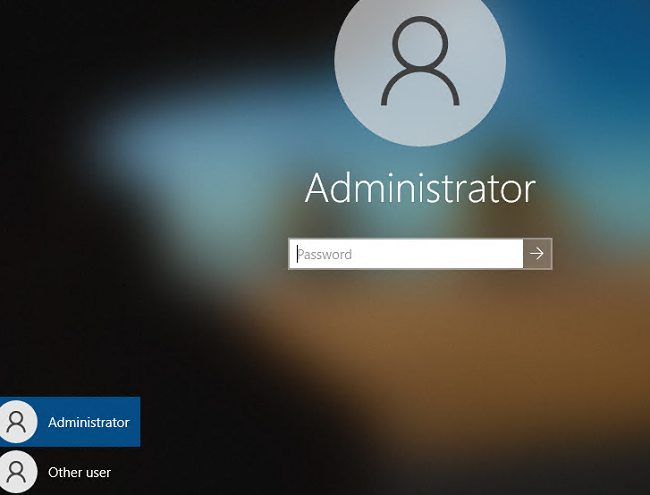 hidden admiinstrator account on windows 10