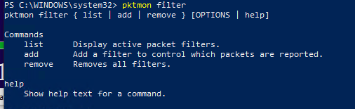 pcktmon using filters