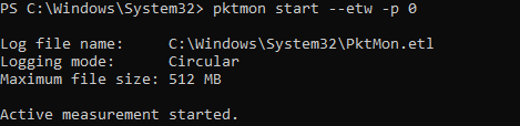 pktmon start packet capture