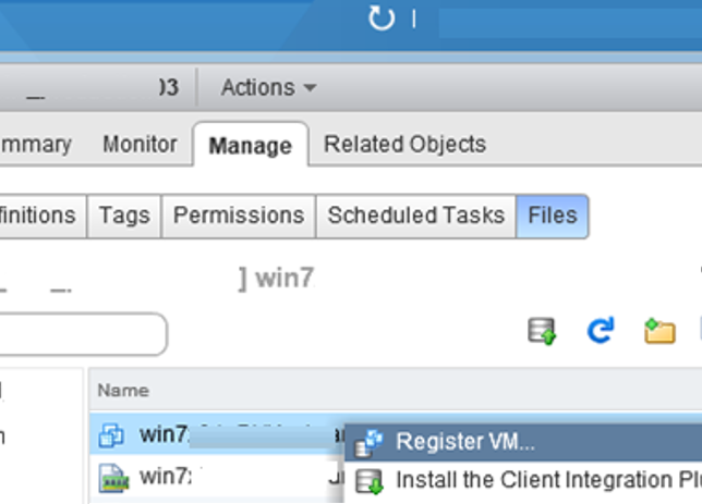 re-register vm in vmware vsphere