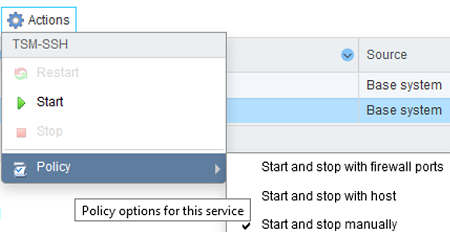 start tsm-ssh automatically on esxi