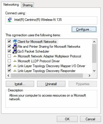 wifi adapter settings