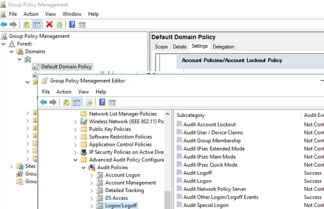 Active Directory Audit Policy - User Logon/Logoff