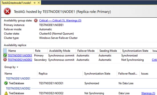 availability group fails