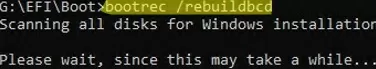 bootrec rebuildbcd