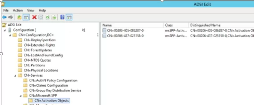 CN=Activation Objects,CN=Microsoft SPP,CN=Services,CN=Configuration