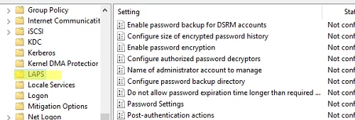 Configure Group Policy settings for Windows LAPS