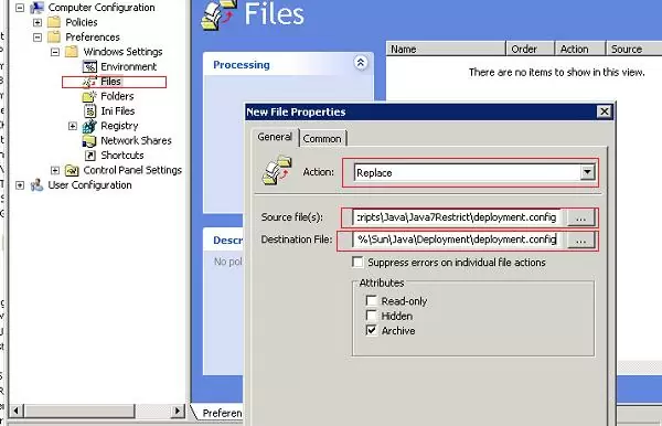 java deployment.config replace with gpp