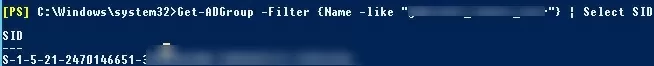 get-adgroup get SID by group name