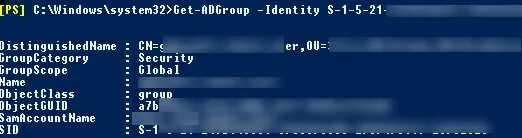 get-adgroup select group by SID