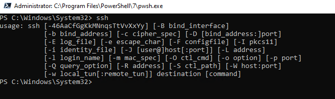 native ssh.exe client on windows 10 / windows server 2019