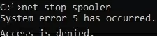 net stop/ start service - system error 5 access is denied
