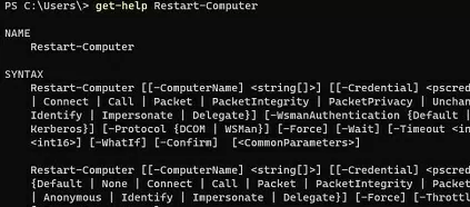 powershell restart-computer cmdlet
