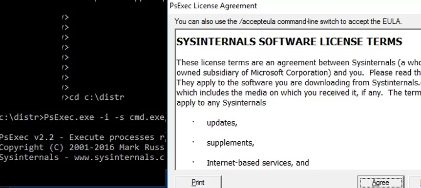 psexec -s -s cmd - run as system