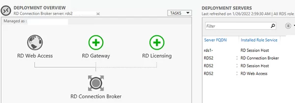 rds deployment configuration on windows server