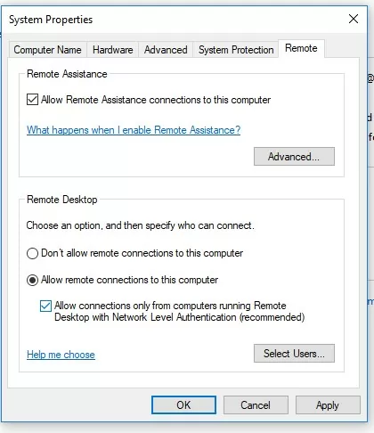 windows 10 disable nla